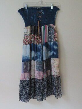 Fairy Patchwork Strapless Dress Shoreline Y2K small/medium Whimsigoth